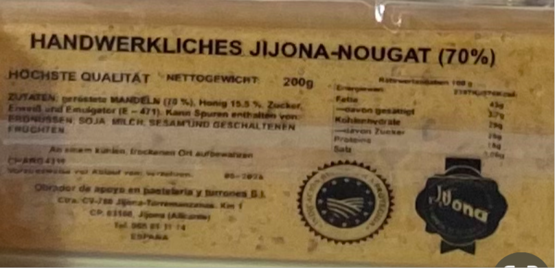 Turrón Jijona sup. Artesano, Tablette 200gr.